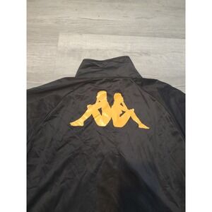 Kappa Track Jacket Mens XL Black Full Zip Logo Jogger Long Sleeve